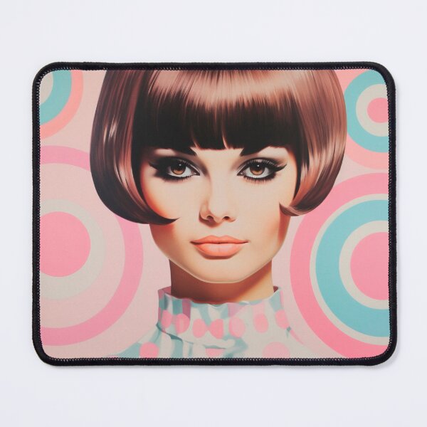 Item preview, Retro pop girl from the sixties in pastel colors style designed and sold by GoldenTimesCafe.