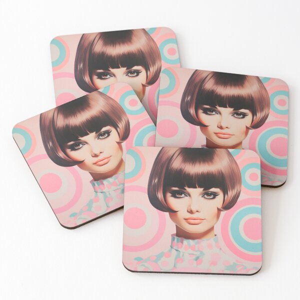 Item preview, Retro pop girl from the sixties in pastel colors style designed and sold by GoldenTimesCafe.