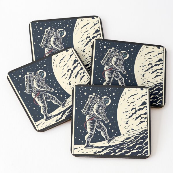 Item preview, SF - Astronaut on Spacewalk Woodcut 1 designed and sold by CrankyOldDude.
