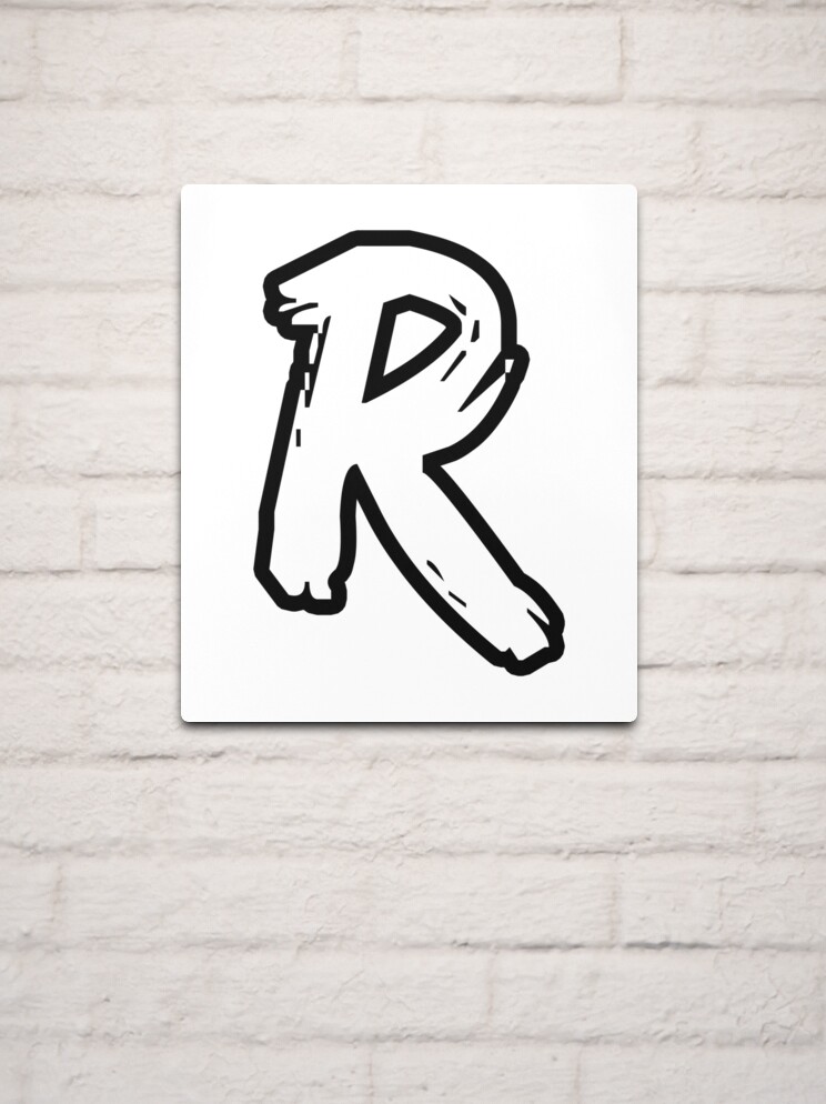 R: Monogram Initial R Notebook, Graffiti & White Brick  