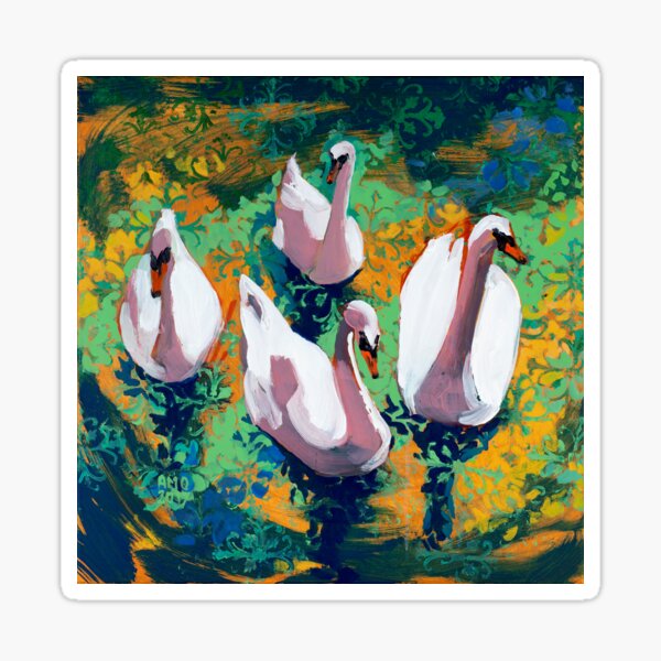 Four Swans Sticker