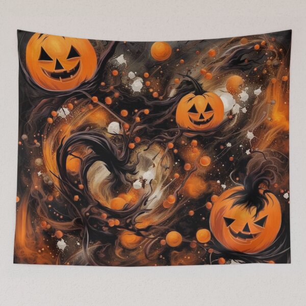 Item preview, Halloween pumpkins abstract art designed and sold by JackFreestone.