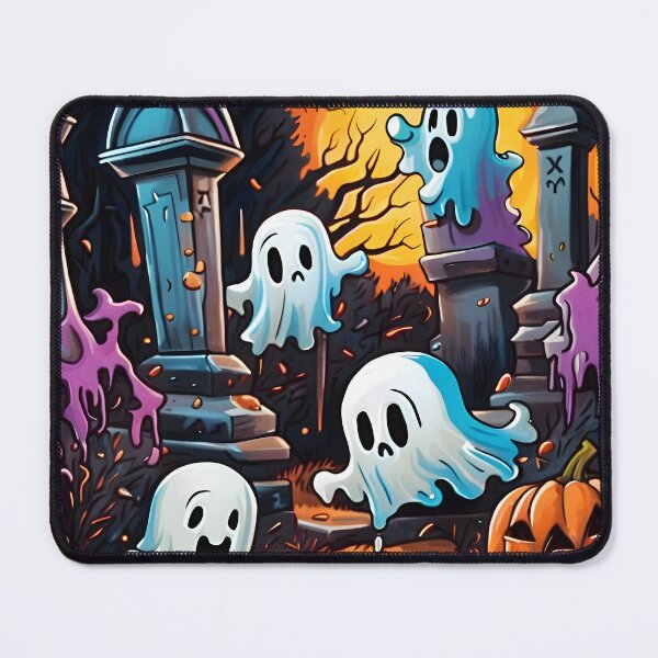 Item preview, Cute Halloween ghosts at the cemetery designed and sold by HofTao.