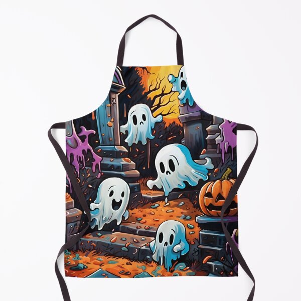 Item preview, Cute Halloween ghosts at the cemetery designed and sold by HofTao.