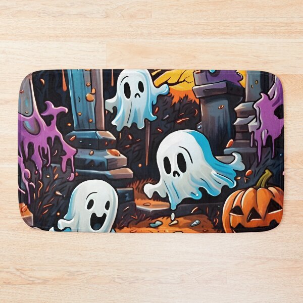 Item preview, Cute Halloween ghosts at the cemetery  designed and sold by HofTao.