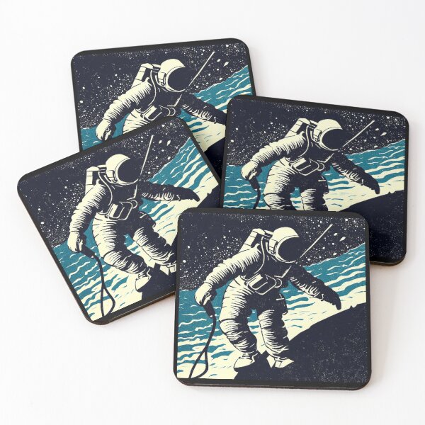 Item preview, SF - Astronaut on Spacewalk Woodcut 2 designed and sold by CrankyOldDude.