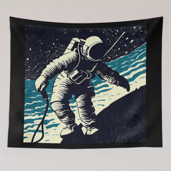 Item preview, SF - Astronaut on Spacewalk Woodcut 2 designed and sold by CrankyOldDude.