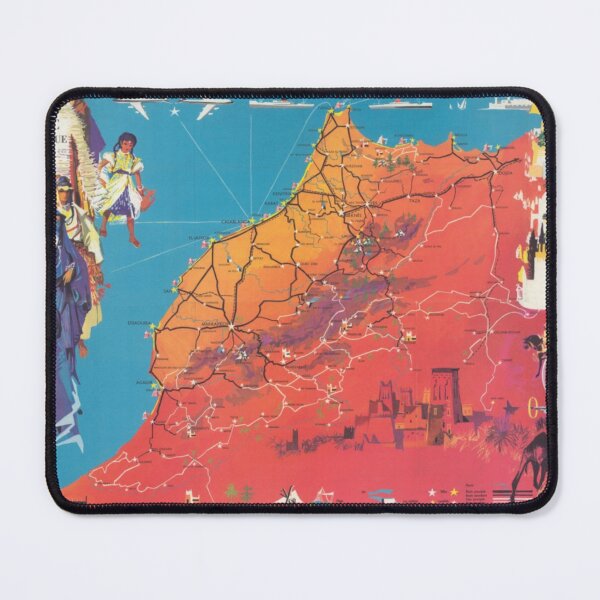 Item preview, Vintage Morocco Map Vintage Pictorial Map of Morocco Travel Art designed and sold by cutesy.