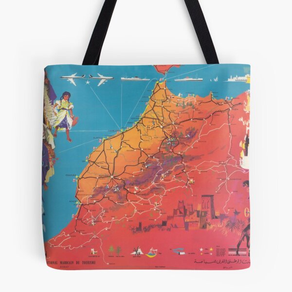 Item preview, Vintage Morocco Map Vintage Pictorial Map of Morocco Travel Art designed and sold by cutesy.