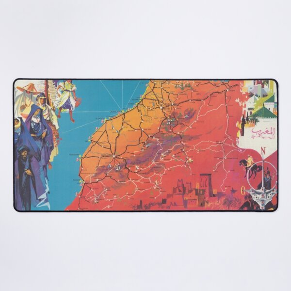 Item preview, Vintage Morocco Map Vintage Pictorial Map of Morocco Travel Art designed and sold by cutesy.