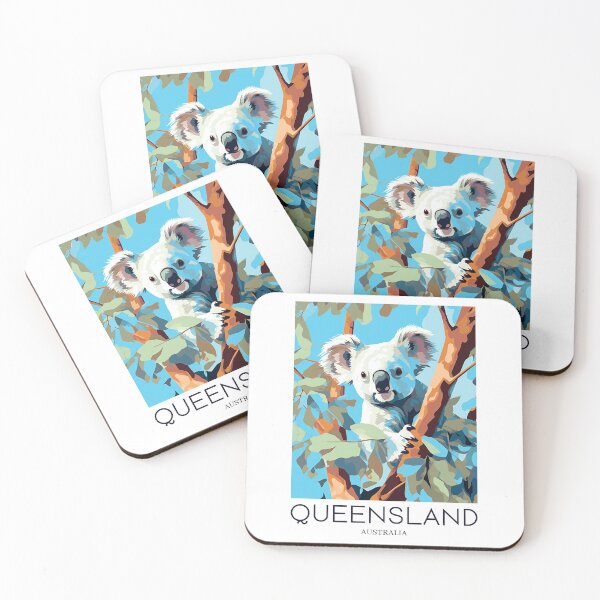 Item preview, A Pop Art Travel Print of Queensland - Australia  designed and sold by StudioRedKoala.
