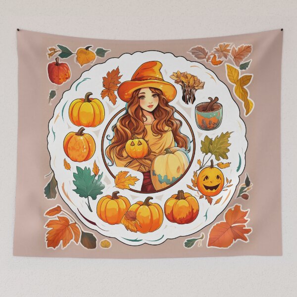 Item preview, Manga Halloween Pumpkin Witch Girl designed and sold by TheDigitalAnvil.