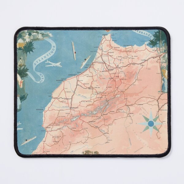 Item preview, Vintage Morocco Map Vintage Pictorial Map of Morocco Travel Art designed and sold by cutesy.