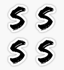 S BRUSH STYLE CAPITAL LETTER INITIAL T-SHIRT MODERN MINIMALIST FONT LOGO TYPEFACE LETTERING TYPOGRAPHY MONOGRAM TEE Sticker