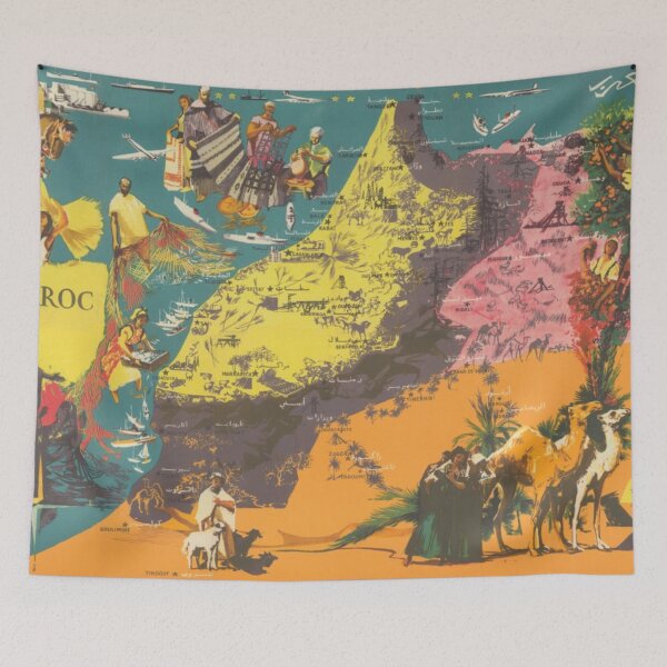 Item preview, Vintage Morocco Map Vintage Pictorial Map of Morocco Travel Art designed and sold by cutesy.