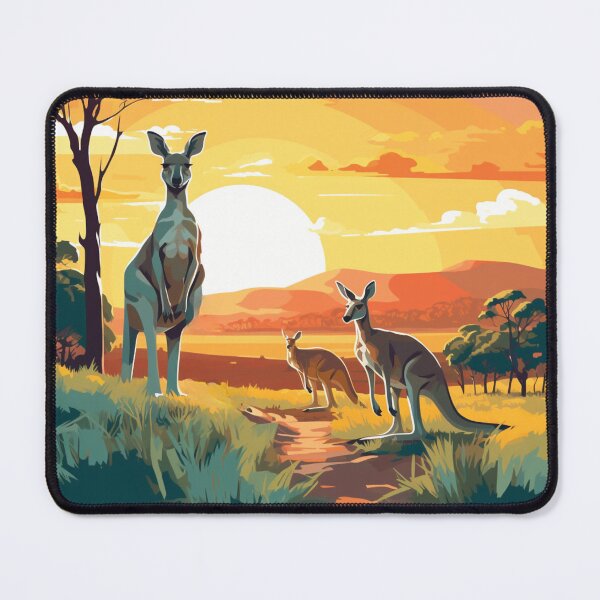 Item preview, A Pop Art Travel Print of Kangaroos in Queensland Savanna - Australia  designed and sold by StudioRedKoala.