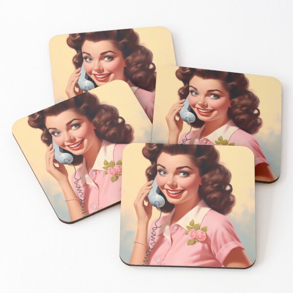 Item preview, Vintage advertising from the sixties of a girl on the phone designed and sold by GoldenTimesCafe.