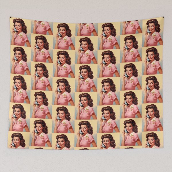 Item preview, Vintage advertising from the sixties of a girl on the phone designed and sold by GoldenTimesCafe.