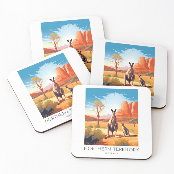 Item preview, A Pop Art Travel Print of Kangaroos in the Northern Territory - Australia  designed and sold by StudioRedKoala.