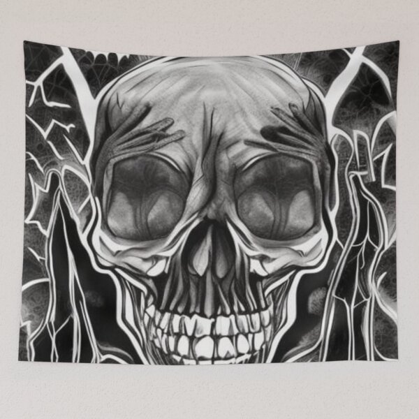Item preview, Halloween skull with bats designed and sold by JackFreestone.