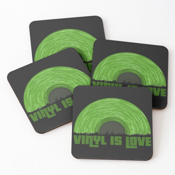 Item preview, Green Vinyl is Love (black) designed and sold by animinimal.