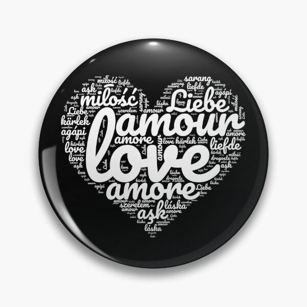 Item preview, Love in Every Language - Black & White Heart designed and sold by MyDearWorld.