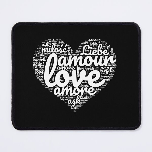 Item preview, Love in Every Language - Black & White Heart designed and sold by MyDearWorld.