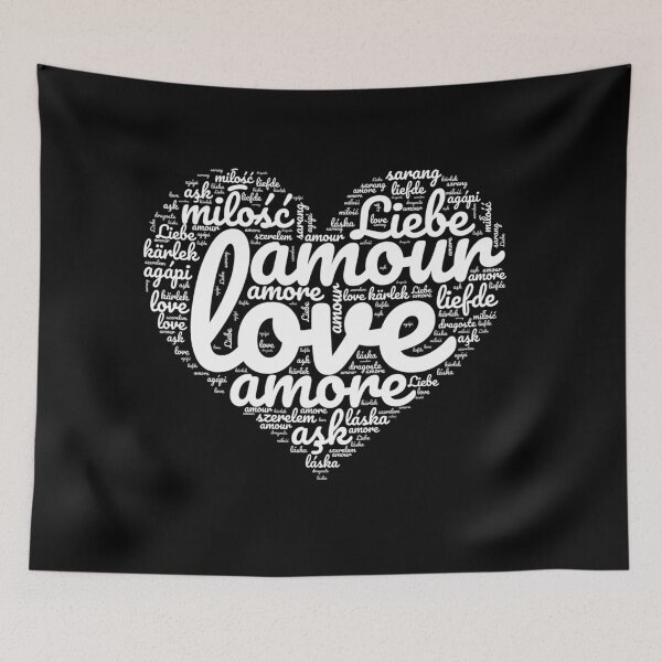 Item preview, Love in Every Language - Black & White Heart designed and sold by MyDearWorld.