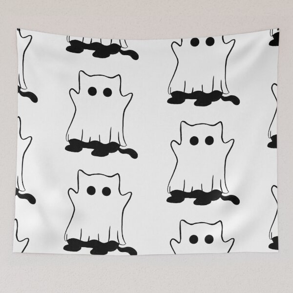 Item preview, Funny cat in ghost costume designed and sold by DesignsbyTin.