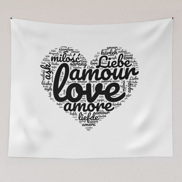 Item preview, Love in Every Language - White & Black Heart designed and sold by MyDearWorld.