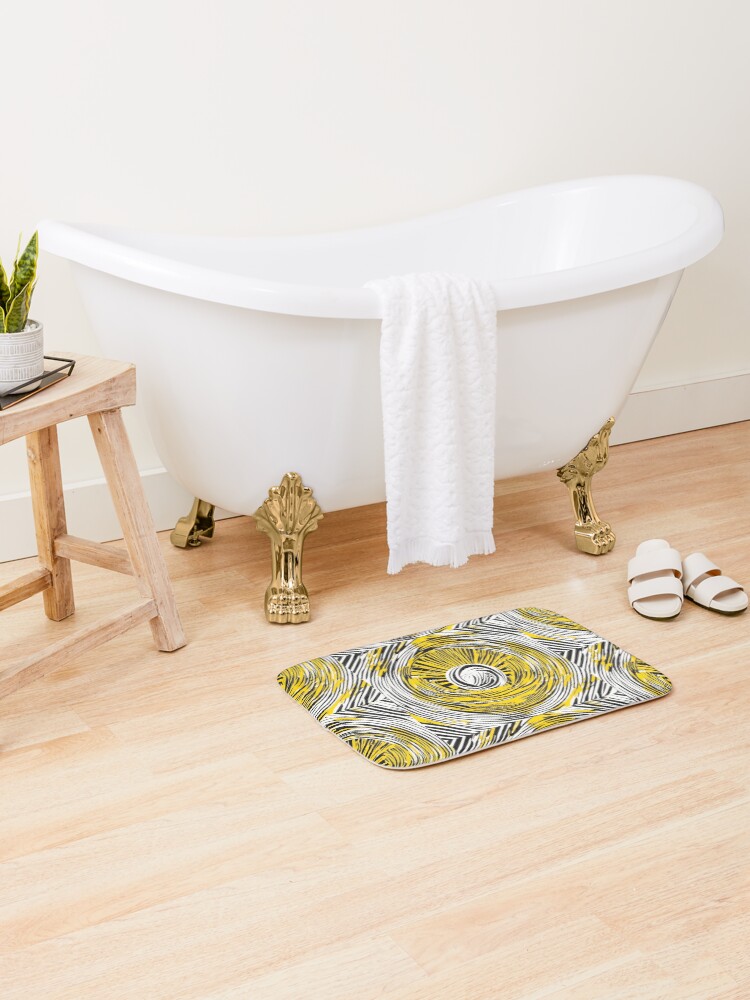Thumbnail 2 of 6, Bath Mat, Zen Vortex designed and sold by nomadicpop.