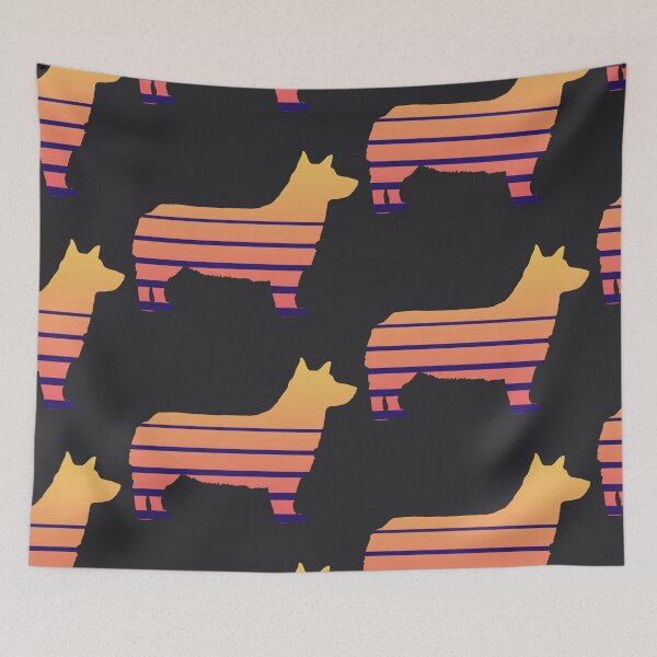 Item preview, Swedish Vallhund Bobtail in Retro pattern designed and sold by ODINDISA.