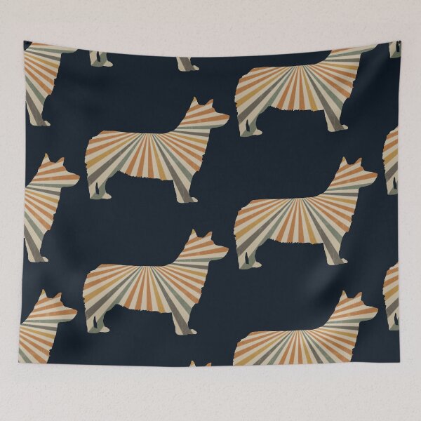 Item preview, Swedish Vallhund Bobtail in Retro pattern designed and sold by ODINDISA.