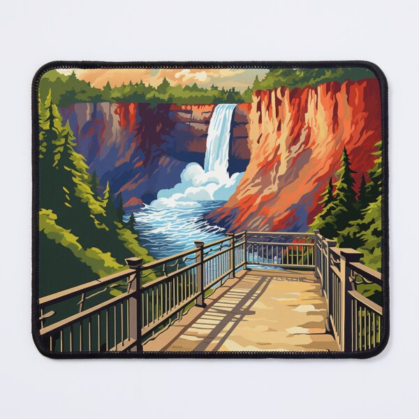 Item preview, A Pop Art Travel Print of the Montmorency Falls Park - Quebec - Canada  designed and sold by StudioRedKoala.