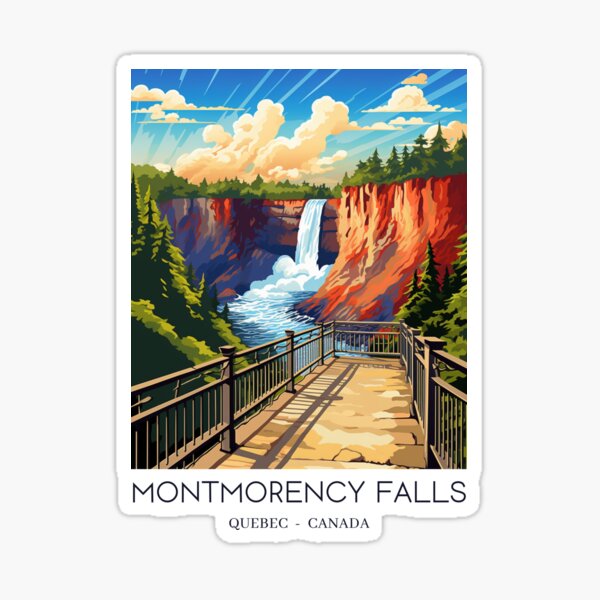 Item preview, A Pop Art Travel Print of the Montmorency Falls Park - Quebec - Canada  designed and sold by StudioRedKoala.