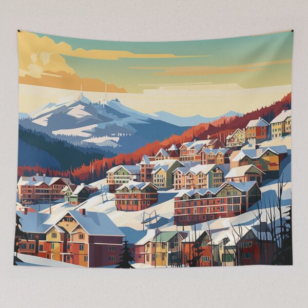 Item preview, A Pop Art Travel Print of Mont Tremblant - Canada  designed and sold by StudioRedKoala.