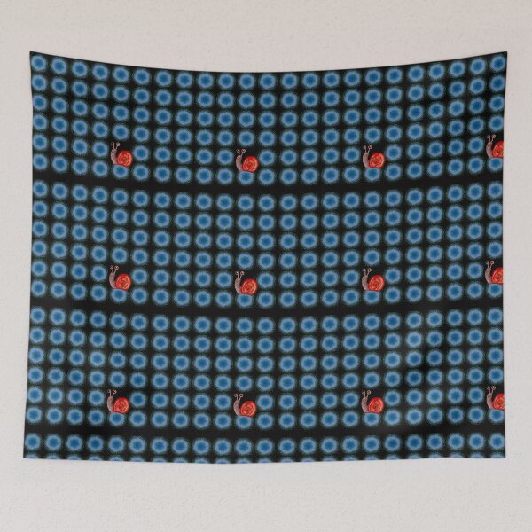 Item preview, blue circles with snail designed and sold by Marianna Tankelevich.