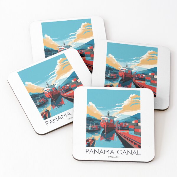 Item preview, A Pop Art Travel Print of the Panama Canal - Panama  designed and sold by StudioRedKoala.
