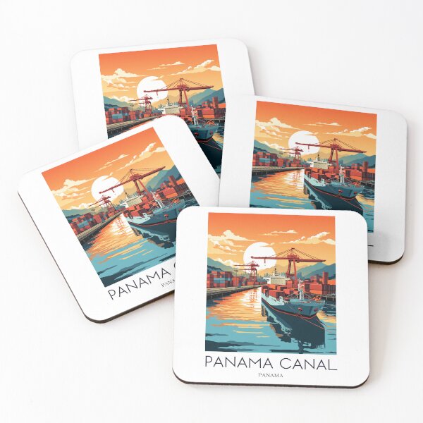Item preview, A Pop Art Travel Print of the Panama Canal - Panama  designed and sold by StudioRedKoala.