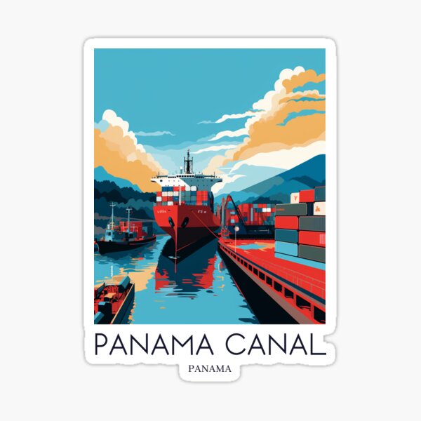 Item preview, A Pop Art Travel Print of the Panama Canal - Panama  designed and sold by StudioRedKoala.