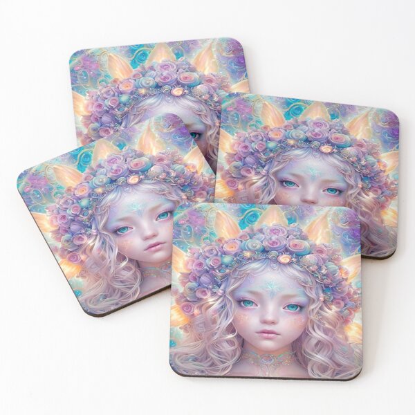 Item preview, FLOWER POWER FAIRY PRINCESS - Beautiful Magical Little Girl Angel with Blue Eyes and Blonde Hair designed and sold by BadassBazaar.