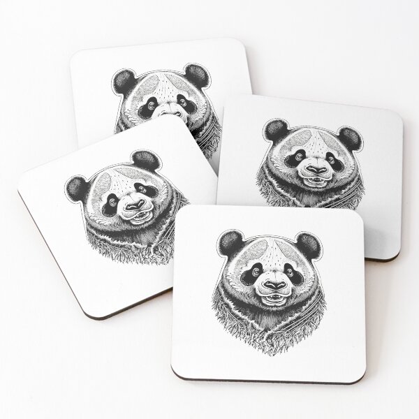 Item preview, Black and White Panda Engraving designed and sold by MindenBrings.