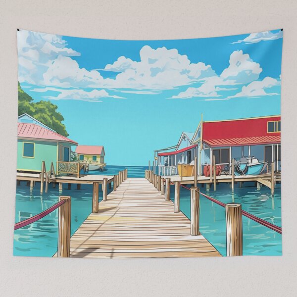 Item preview, A Pop Art Travel Print of Caye Caulker - Belize  designed and sold by StudioRedKoala.