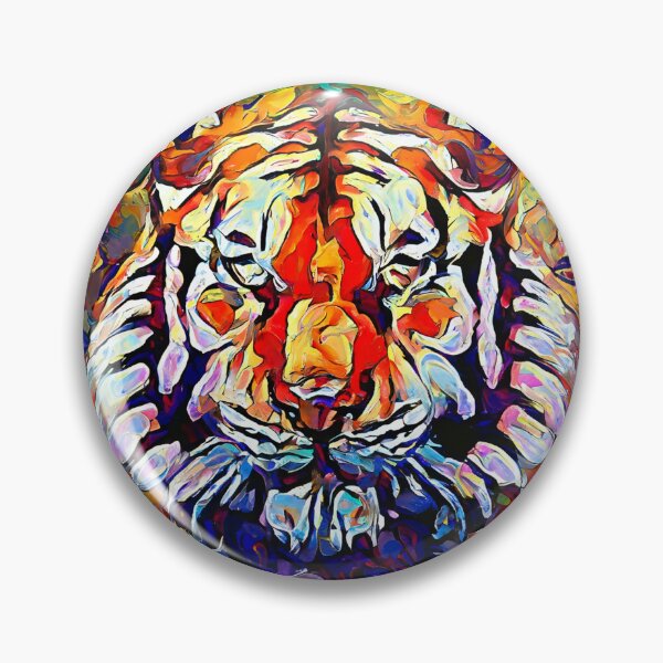 Item preview, Abstract Colored Oil Painting of a Tiger designed and sold by MindenBrings.