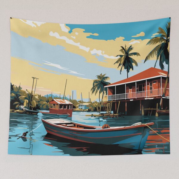 Item preview, A Pop Art Travel Print of Caye Caulker - Belize  designed and sold by StudioRedKoala.