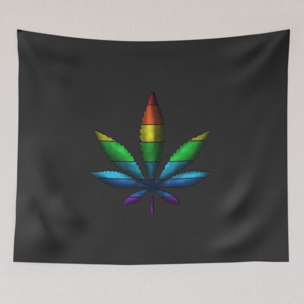 Aperçu de l'œuvre arc-en-ciel de feuilles de marijuana colorées créée et vendue par ZiphGames.