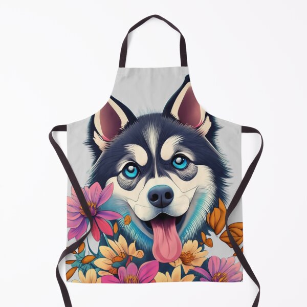 Artikelvorschau, Niedliches Husky-Blumenmuster entworfen und verkauft von doubledreamer.