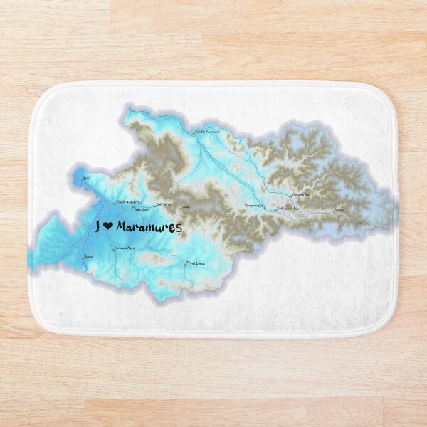 Artikelvorschau, Karte des Kreises Maramureș, Rumänien 2 entworfen und verkauft von maptheclouds.