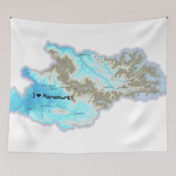 Item preview, Maramureș County Map, România 2 designed and sold by maptheclouds.