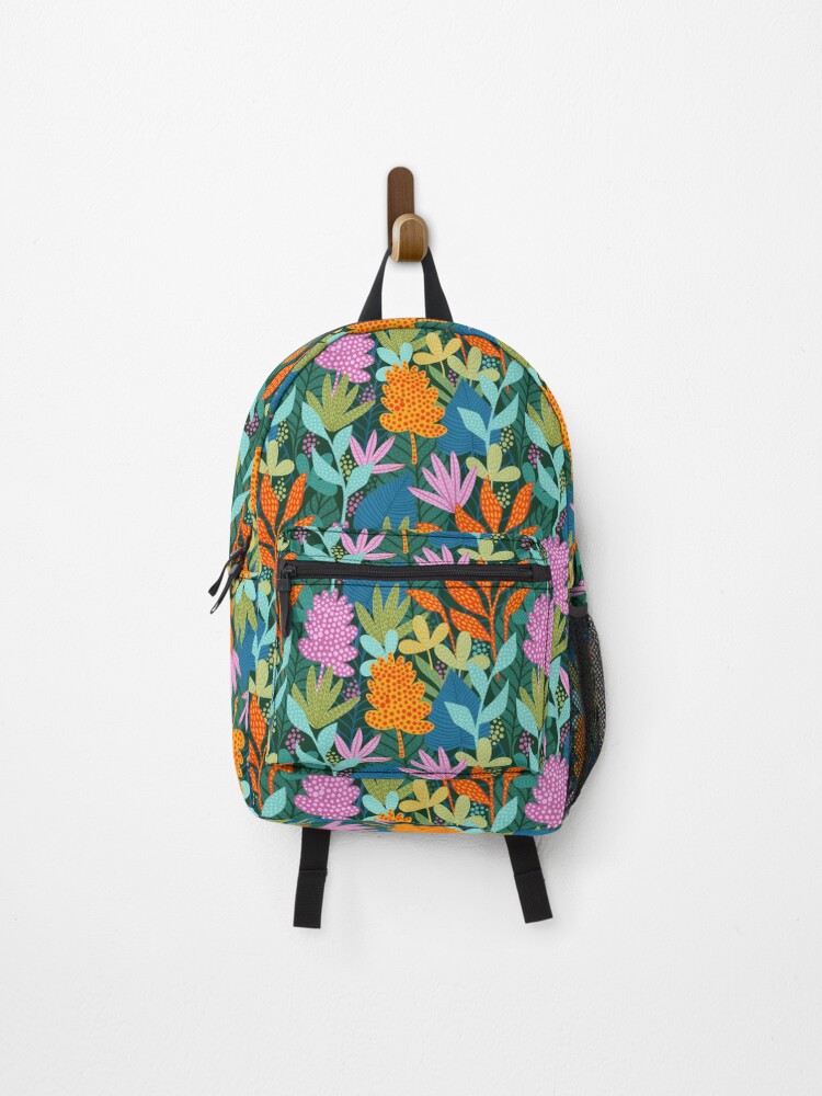 Thumbnail 1 of 3, Backpack, Abstract leaf pattern designed and sold by Lagomodi.